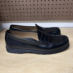 Froats Penny Loafers Black Slip On Leather Mens Dress Shoes Size 10 M Vibram